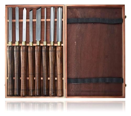 Juego de Torneado de Cincel, Torno de madera, cincel, corte, tallado, torneado, herramientas con estuche de madera