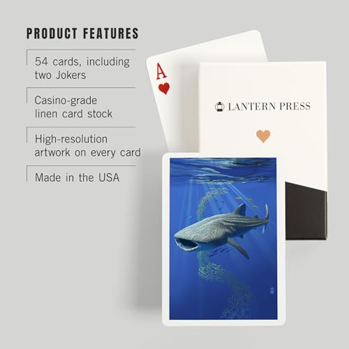 Lantern Press Whale Shark, 52 Naipes Póker para Adultos miniatura 3