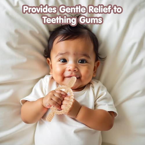 Image of Baby Teething Toy - Set of 2, Silicone Toothbrush Teether with Easy-Grip Handle, Dual-Sided Texture for Massage & Soothing Sore Gums| Teether for Babies 0-24 Months | Ideal for Gifting