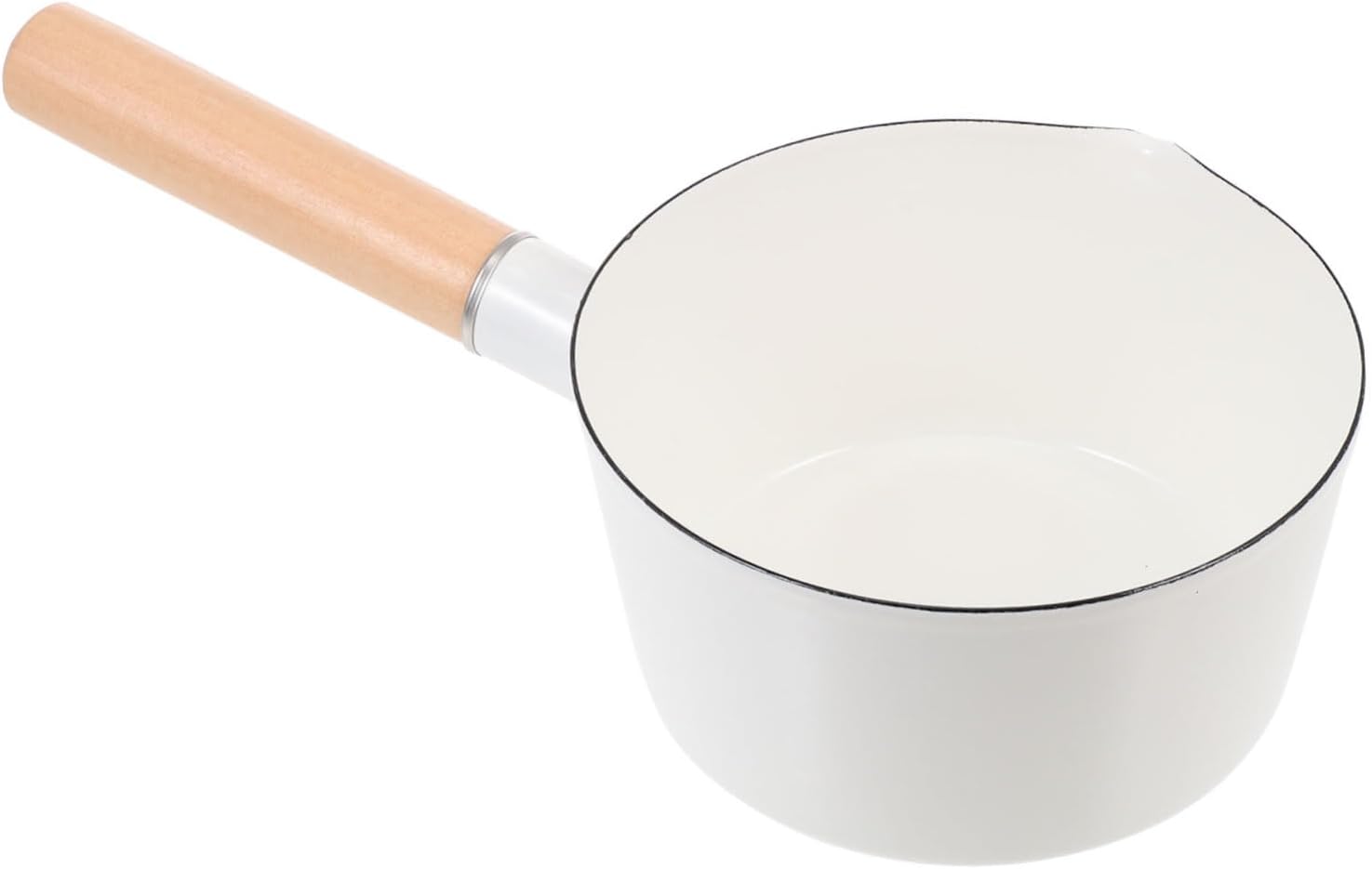 Enamel Milk Pot Multifunctional Sauce Pan for Milk Soup Noodles Non-stick Easy Clean Handheld Design Enamel Pot Pans