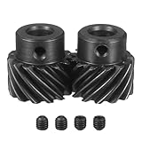 uxcell 1 Mod 13T 8mm Bore Helical Gears Set, 2 Pcs 45 Degree Left Hand and Right Hand Staggered Shaft Spiral...