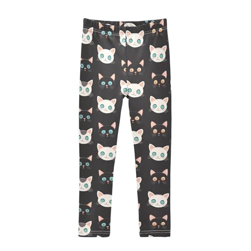 Cat Girls' Leggings Toddler Doodles Funny Kids Yoga Pants Dance Active Tights 4T