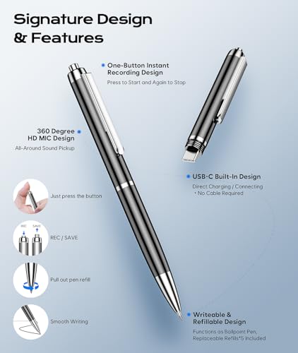 image for Yegolito 64GB (7200Hrs) Voice Recorder w/Type-C, Voice Activated Recor