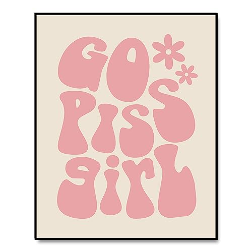ZEARPT Go Girl Wall Art Retro Print – Funny Aesthetic...