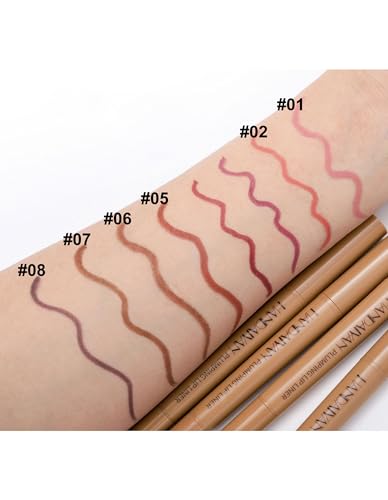 Erinde Perfilador de Labios con Pincel de Difuminado, Lápiz Labial Mate de Larga Duración, Delineador de Labios Cremoso e Impermeable, Alta Pigmentación y Efecto Voluminizador #07 - imagen 4