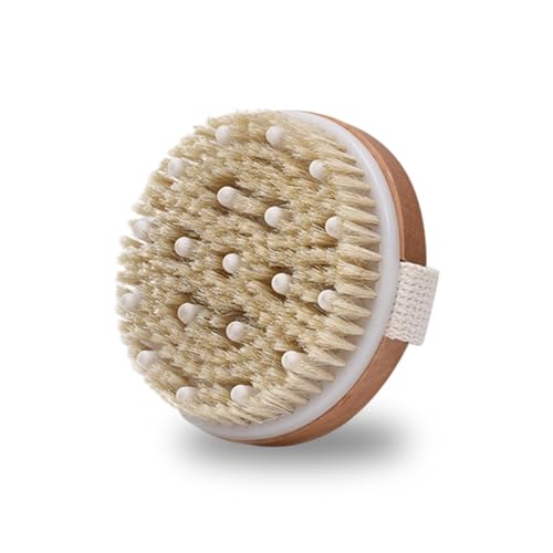 Trockenbürste Lymphdrainage Dry Brush Cellulite Bürste Duschbürste Körperbürste Naturborsten Massagebürste Körper Massage Bürste für Trockene Haut Cellulite-Behandlung Durchblutung zu Verbessern