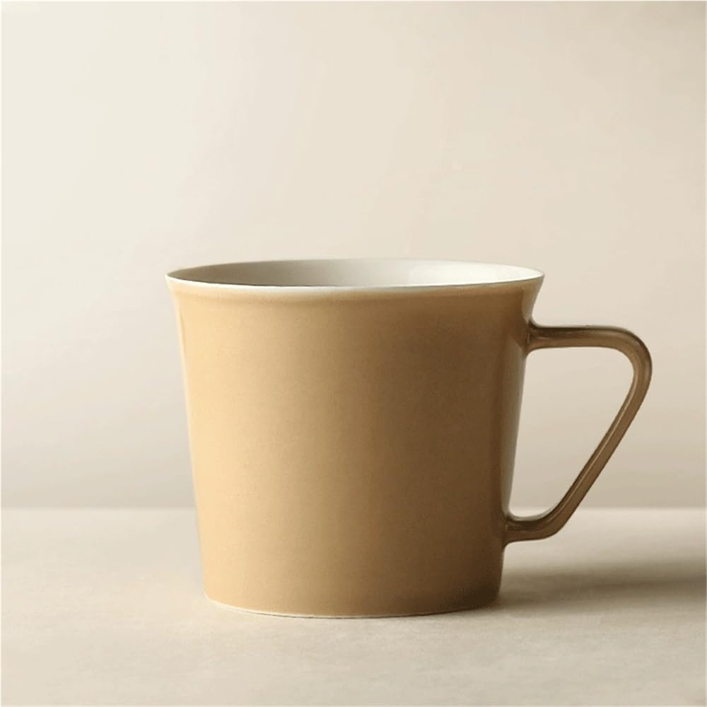 Tazas Taza de cerámica, 1 Pieza Tazas café 350 ml for el hogar, la Oficina, té con Leche, Latte y Capuchino Tazas de Café(Beige)