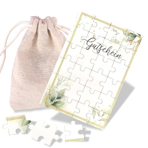 Puzle de cupones personalizados con saquito de algodón - Cumpleaños, Navidad y aniversario, ideal para amigos, familiares y parejas, cupón de alta calidad para bricolaje (flores)
