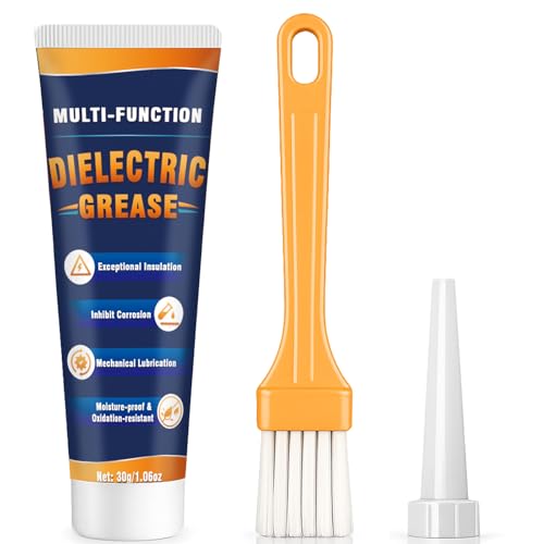 Silicone Dielectric Grease with Brush, Dielectric Grease for Electrical connectors, Spark Plugs, Battery Terminal, O Rings, Automotive, Marine, Insulation Protection, Waterproof & Rust-Proof (1)