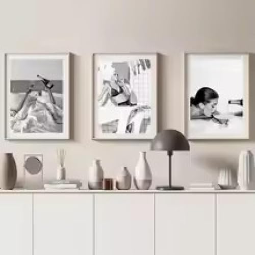 Peinture sur toile femme sexy pour raviver un mur vide décoration salon et cuisine noire et blanche