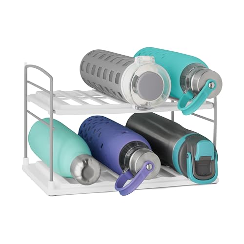 Image of YouCopia UpSpace Water Bottle Organizer, Adjustable Storage Rack for Kitchen Cabinet and Pantry Organization, 2-Shelf