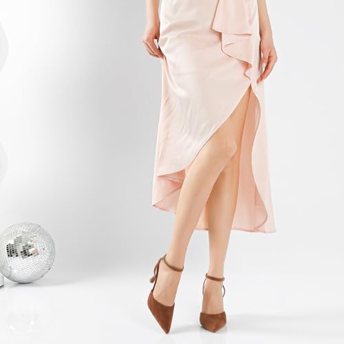 Image of Susanny Heels for Women Stiletto Closed Pointed Toe Backless Dress Shoes High Heels Sexy Kitten Pumps Wedding Guest Party Dance Prom Dressy Comfort Shoes