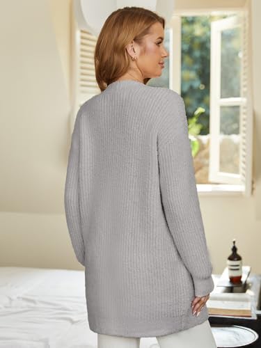 Image of Snuggle Sac Cardigan Sweaters for Women with Pocket Trendy Casual Long Sleeve Tops Open Front Fall Winter Coats