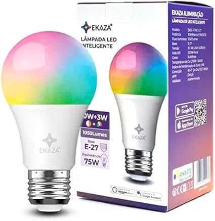 Smart Lampada RGB Inteligente Wifi Led Bulbo Alexa Google
