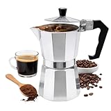 Cafeteira italiana de alumínio com alça moka para 6 e 9 xícaras de ca