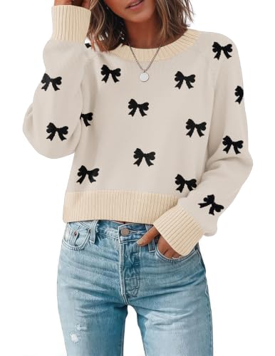 Image of Zeagoo Jumpers for Women UK Long Sleeve Tops Crew Neck Knitted Jumpers