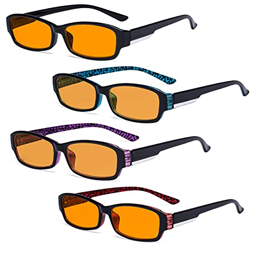 Image of Eyekepper 4-pack Blue Light Blocking Glasses for Women Orange Tinted