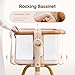Tinyiota 3 in 1 Baby Bassinet,Rocking Bedside Crib Sleeper for Newborns,Adjustable Height Bassinet with Mattress and Soft,Breathable Sheet,Full-Mesh Sides,Stable&Cozy Crib for Babies