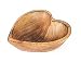 WitnyStore Heart Shaped Wooden Bowl Design Serving Dessert Fruit Snack Plate Wood Dish Food Jewelry Tray Decor (Deep Natural, Wood)