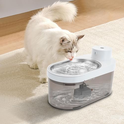 Fuente inalámbrica para agua de gatos 4L acero inoxidable miniatura 4