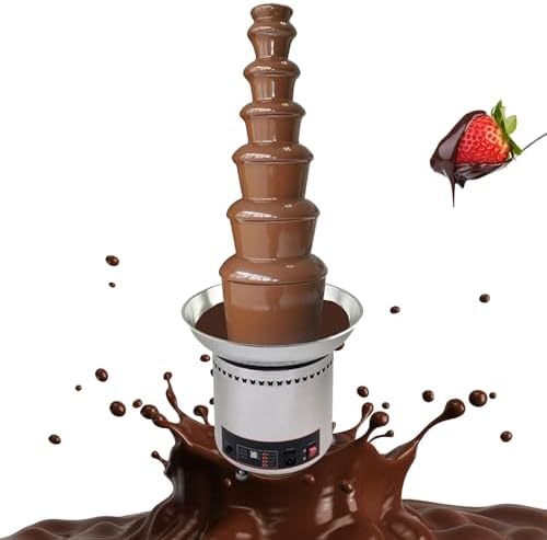 DLYZAYE Stainless Steel Electric Chocolate Fondue Fountain, Multi-Tier Hot Chocolate Machine for Parties, Events, and Commercial Use - Perfect for Entertaining & Celebrations