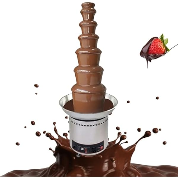 Elektryczna Fontanna Do Fondue Czekoladowego, Maszyna Do Gorącej Czekolady Ze Stali Nierdzewnej Na Imprezy, Wesela, Urodziny,7Tier
