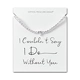 Philip Jones Silver Plated I Couldn't Say I Do Without You Heart Solitaire Bridal Bracelet with Zircondia® Crystals