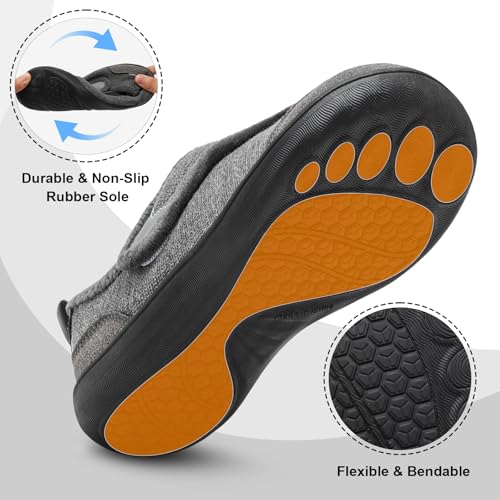 QFH Cozy Slippers for Women & Men - Wide, Diabetic, Barefoot Walking Shoes - Non-Slip, Soft Lining, Comfy House Shoes3