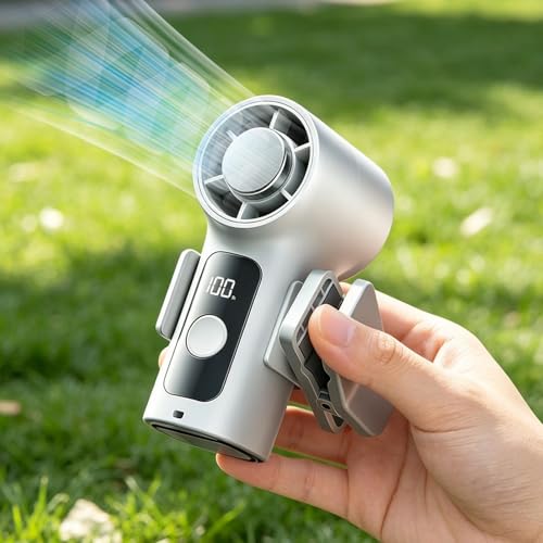 Ventilador pequeño recargable con pantalla LED para evitar sorpresas sin batería 4