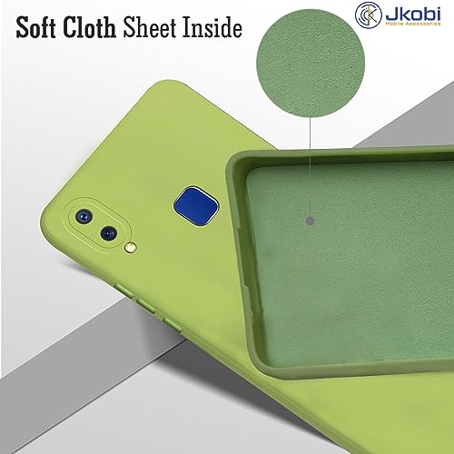 Image of Jkobi Back Cover Case for Vivo Y91 | Vivo Y93 | Vivo Y95 (Matte Finish Silicone with Inside Fiber Cloth |Light Green)