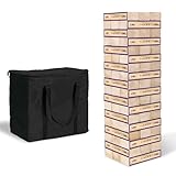 Wild Sports NCAA LSU Tigers Giant Stacking Wooden Blocks – Tumbling Tower Classic Family Game Stacks Over 5 ft. High – Great Gift for Any College Football Fan!