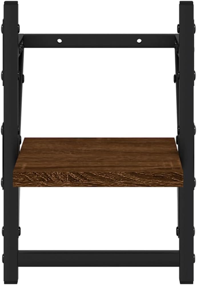 Wall Shelf Set of 2, Brown Oak Engineered Wood Floating Shelves, 7.9x7.9x11.8in, Modern Ledge for Living Room Decor, Bathroom, Bedroom