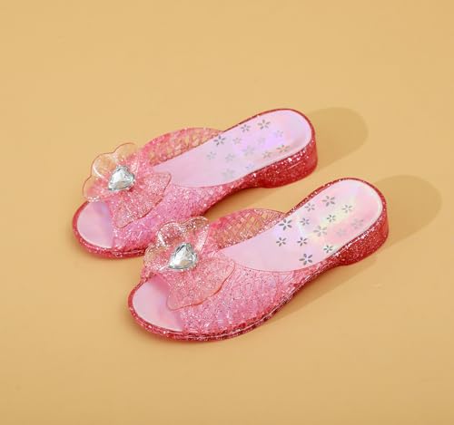 Image of Jelly Sandals for Girls Dress Slide Princess Frozen Inspired Elsa Flats Dance Party Cosplay Snow Queen Birthday Clear Slippers Summer Little Girls, Toddler Slip On