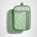 KitchenAid Beacon Two-Tone Non-Slip Pot Holder Set, Pistachio/Graphite Green, 7