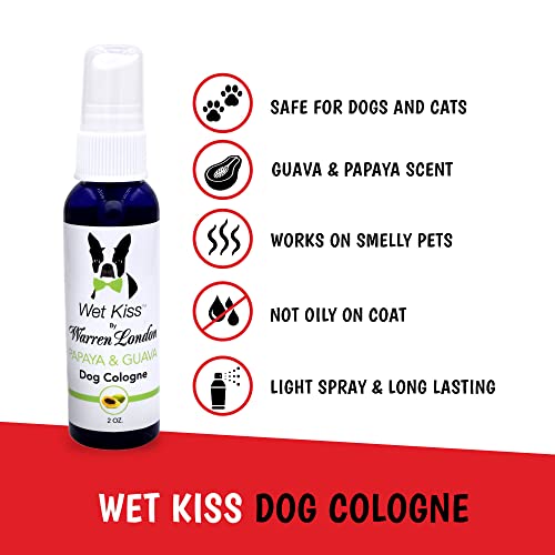 Warren London - Wet Kiss Dog Cologne, Long Lasting Dog Spray, Dog Deodorant to Remove Odor from Stinky Dogs, Papaya & Guava, 2 Ounce Bottle - Thumbnail 2