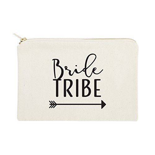 The Cotton & Canvas Co. Bride Tribe Wedding Cosmetic Bag, Bridal Party Gift and Travel Make Up Pouch