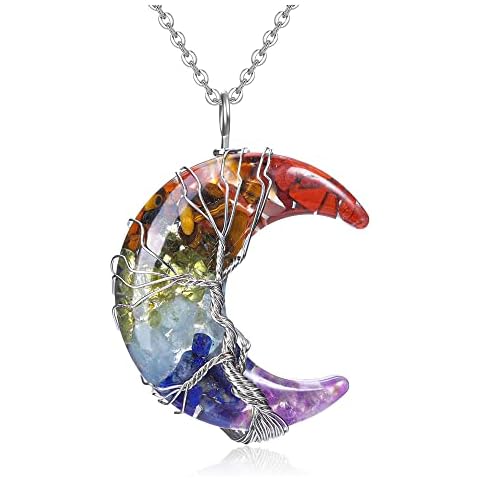 CrystalTears Chakra Crystal Moon Necklace Cover