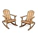 Christopher Knight Home 304055 Estelle Outdoor Finish Acacia Wood Adirondack Rocking Chairs (Set of 2), Natural Stained