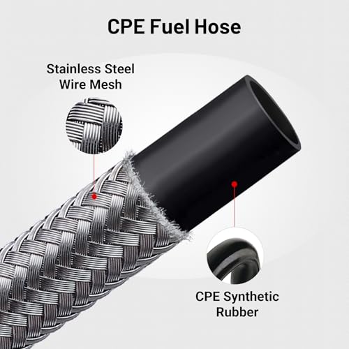 Image of EVIL ENERGY 10AN Fuel Line, AN10 Braided Fuel Hose Nylon CPE 10FT Sliver