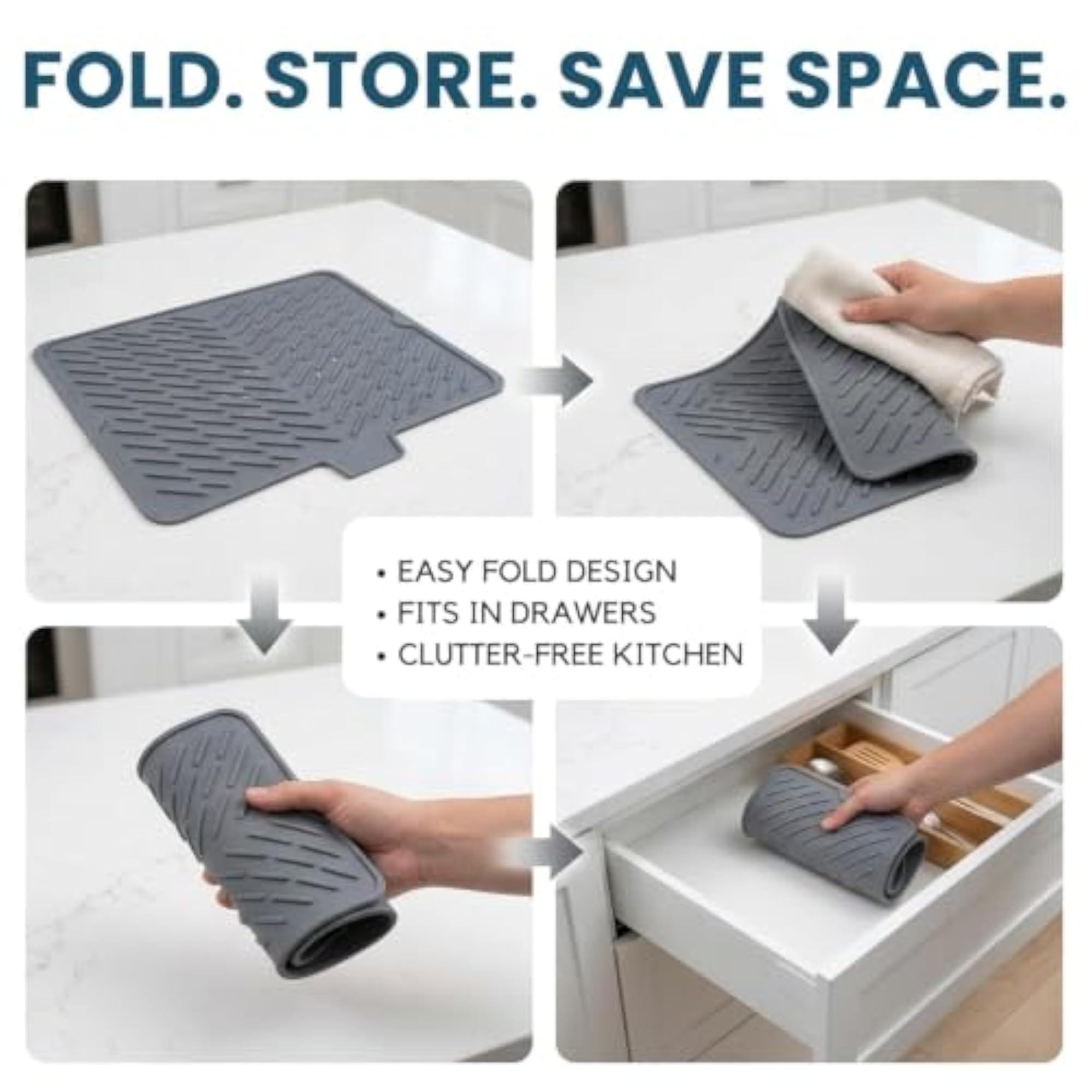 Premium Silicone Large Dish Drying Mat for Kitchen