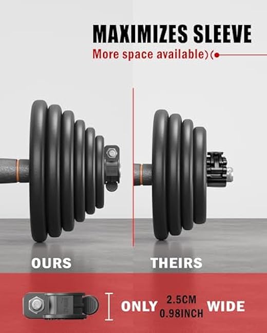 Mini Pro Barbell Clips 1 inch I Multi-Size Adjustable Barbell Collar I 1 inch Barbell ClampsIQuick Release Weight Clips Pair of Locking for Dumbbell Bar