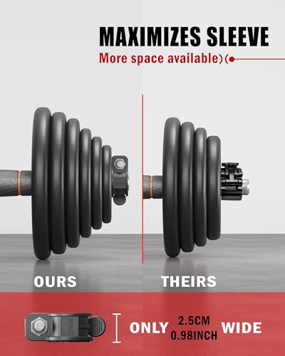 ZY-HUAN Mini Barbell Clips 1 inch I Multi-Size Adjustable Barbell Collar I 1 inch Barbell ClampsIQuick Release Weight Clips Pair of Locking for Dumbbell Bar - Image 5