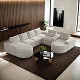 sofa 7 places Posición reclinable ajustable y fácil adaptación: El asiento chaise longue cuenta con cojines de uso dual con acolchado antideslizante que se pueden adaptar individualmente a su espacio habitable – para un uso flexible