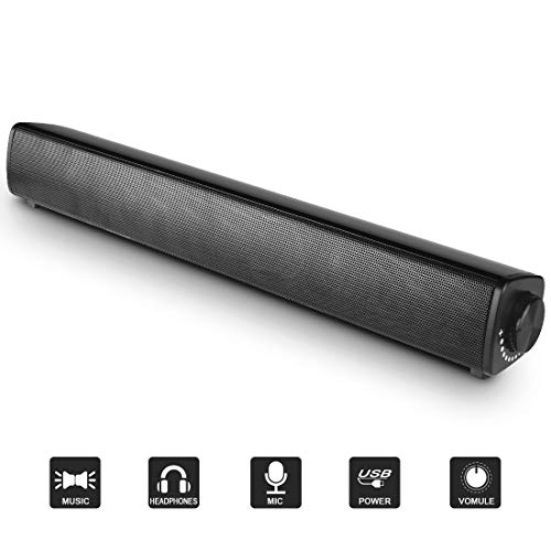 Arbalest Computer Speakers USB Powered Wired Sound Bar with Mic, 3.5mm Aux-in Connection