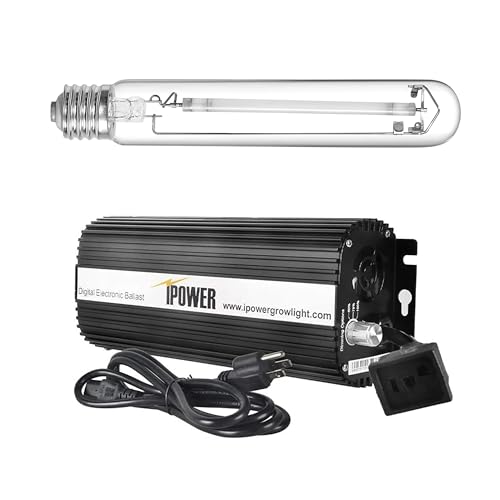 iPower 400 Watt Horticulture Digital Dimmable Electronic Ballast and Pressure Sodium HPS Grow Light Bulb for Indoor Gardening