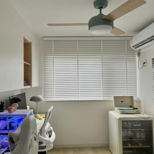 Miniatura 4 de Persianas Venecianas De Madera Estores Horizontales De Madera Para Cortinas De Cocina Cortinas De Parasol De 20-160cm De Ancho Para Oficina Baño Persiana Venecianas De Madera Real Blanca