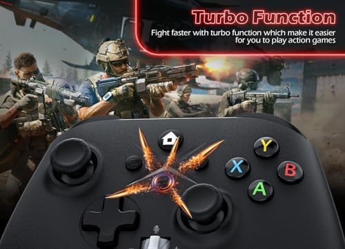 Xexvyrin Wireless Controller for X-box One, X-box Series X/S, PC,Gaming Controller with TURBO, Macro Function, 6-Axis Gyro, 3.5mm Audio Jack, 2.4GHz Adapter(Black and white two-pack) - 4