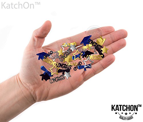 Image of KatchOn, Black and Gold Grad Confetti 2026 - Pack of 1000 | Congrats Grad Confetti for Graduation Decoration | Black and Gold Grad Table Decorations 2026 | Graduation Decorations 2026