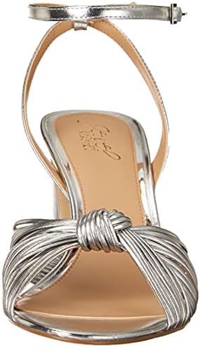 Jewel Badgley Mischka Christen Metallic Knotted Block Heel Sandal | Image 1