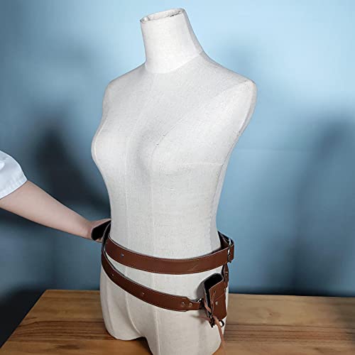 NC de Samurai Medieval Katana Cinto de Couro PU Coldre de Rapier - Castanho